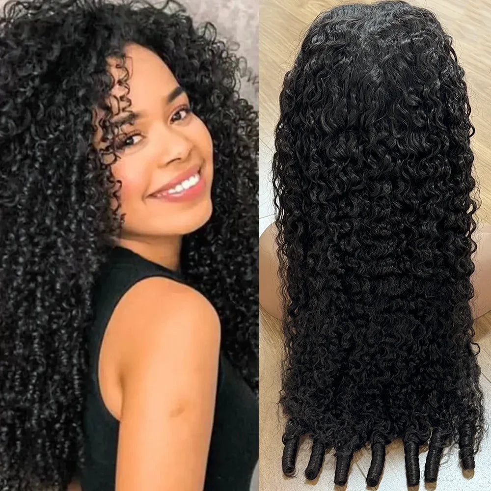Burmese curly human hair wig by Selvanelle with 13x4 lace frontal, natural color, 30-40 inch, 220% density, HD lace front.