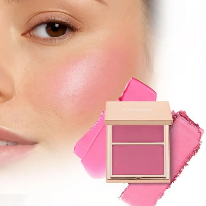 Blushimmer contour blush palette with dual matte cream powder shades for natural, long-lasting face sculpting and makeup.
