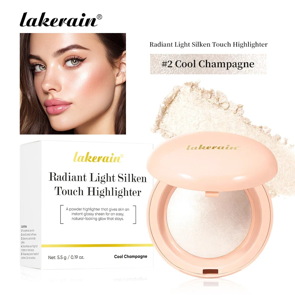 Blushimmer face highlighter powder with shimmering baked formula for a silky glow, long-lasting, waterproof, and contouring makeup.