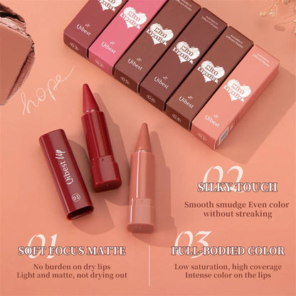 Blushimmer Twist Up Lip Liner and Lipstick Pen with velvet matte finish, waterproof lip contour and blush powder in a sleek makeup design.