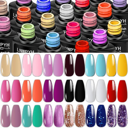 Blushimmer professional nail gel set with 18-color UV gel polish, manicure tools kit, nail lamp, and nail drill machine.