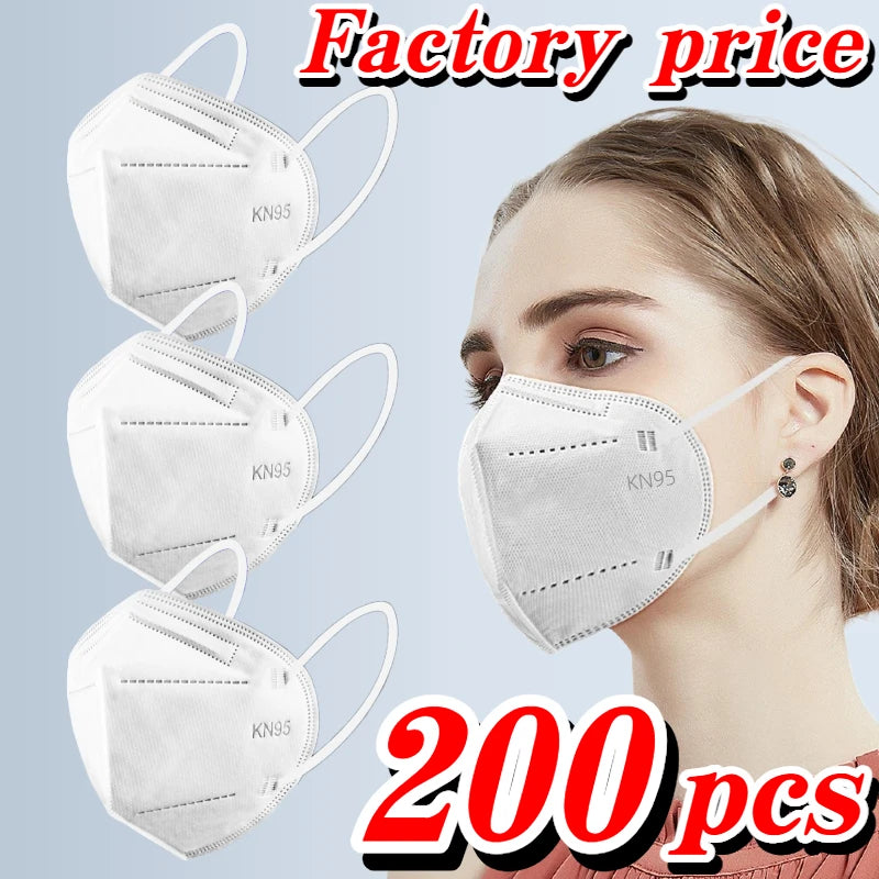 200Pcs/Kn95 White Disposable 4-Layer Masks, Individually Packaged, 3D Design for Breathability and Comfort, 200/100/50/10 Pieces Cheap Bulk Purchase for Home Use, Suitable for Travel, Outdoor Activities, Daily Wear, Parties,