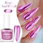 Blushimmer LILYCUTE 7ml metallic nail polish bottle with red and purple mirror finish, showcasing shiny, reflective nail color.