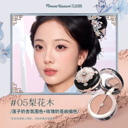 Blushimmer Flower Knows Butterfly Cloud Collar Collection blush duo for dark skin with peach matte finish cheek makeup.