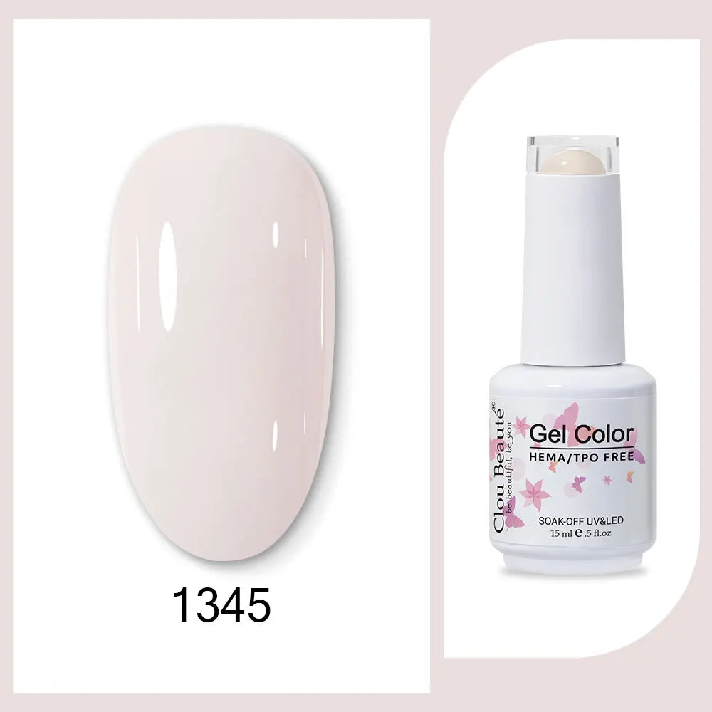 Blushimmer Clou Beaute 15ml red, black, white, green neon gel nail polish with velvet top coat and semi-permanent finish.