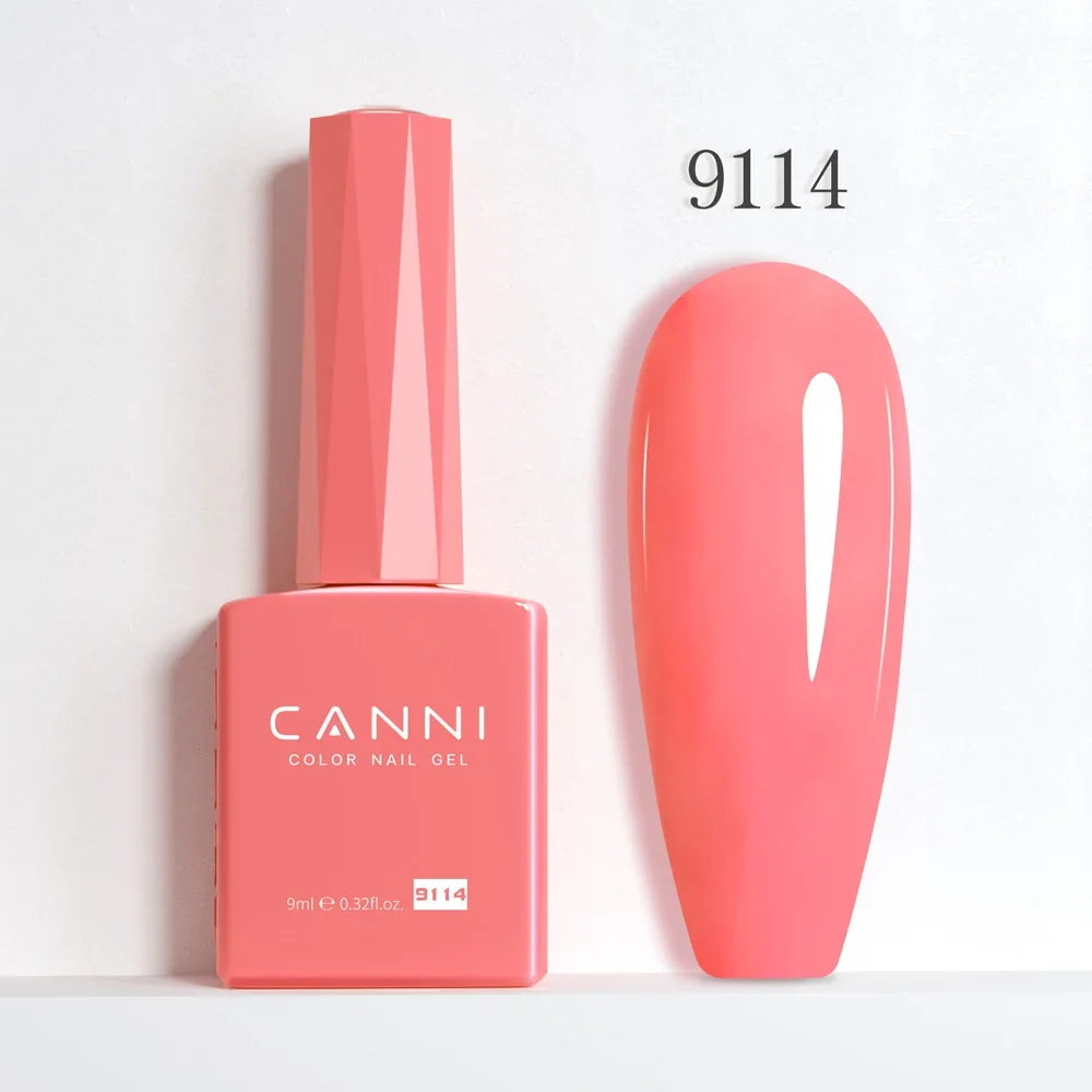 Blushimmer CANNI Hema Free Nail Gel Polish Fall Collection with semi-permanent red and nude jelly colors, long-wear top coat, 9ml bottle