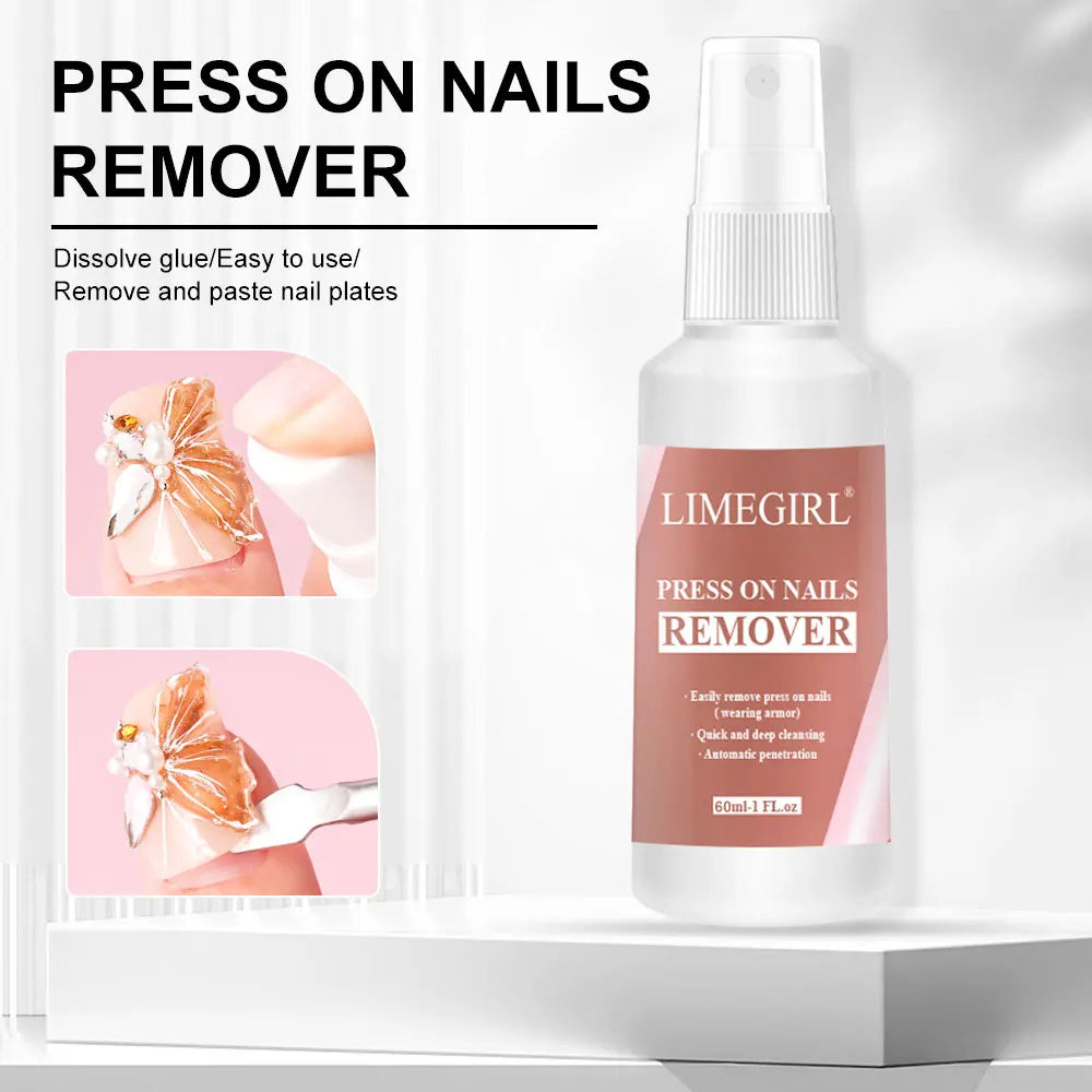Blushimmer Limegirl 60ml nail remover gel with applicator for softening and removing fake and press-on nails easily.
