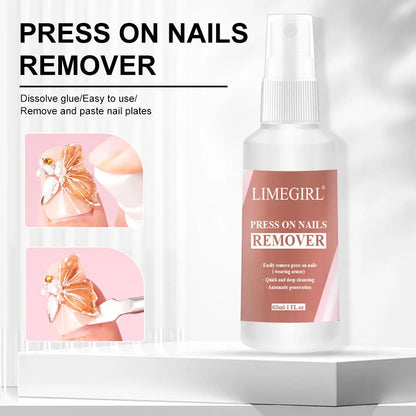 Blushimmer Limegirl 60ml nail remover gel with applicator for softening and removing fake and press-on nails easily.