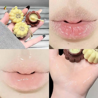 Blushimmer fruit-flavored lip balm and nourishing lip mask in a jar, showing the deep moisturizing and lip line reducing treatment