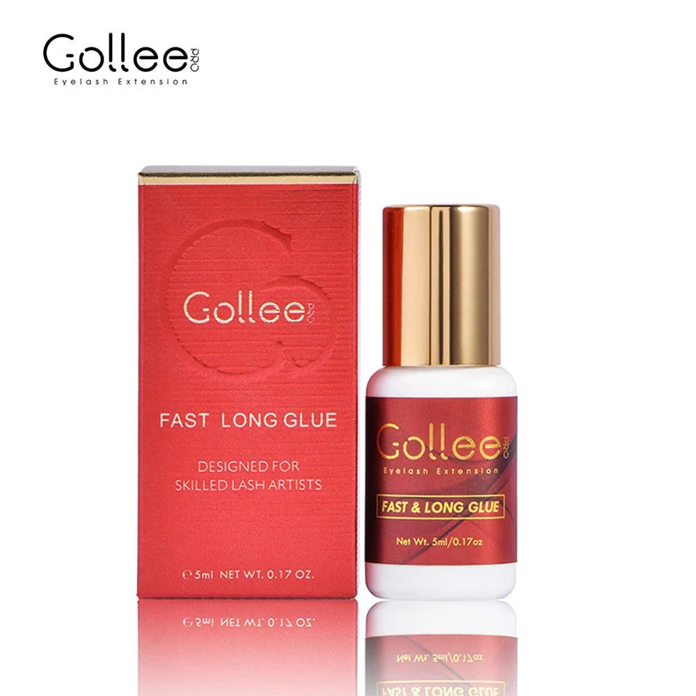 Gollee 1s Dry Eyelashes Adhesive by Blushimmer with floral fragrance, waterproof lash glue, bonder, and lash accelerator.