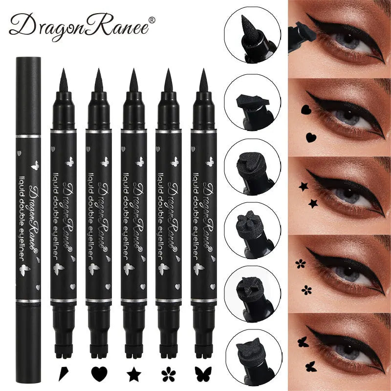 Blushimmer Dragon Ranee double-head star seal waterproof eyeliner with plum embellishments, non-smudging eye tail design for precise makeup.