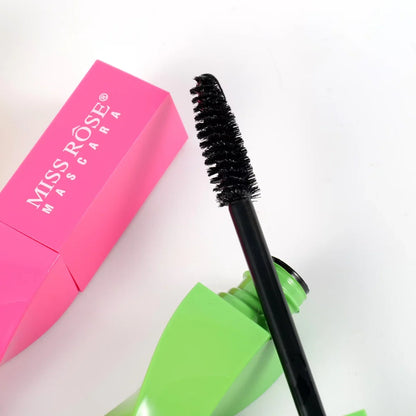 Miss Rose 5D Extreme Volume Waterproof Mascara by Blushimmer showing the sleek black tube and wand for curling and volume.