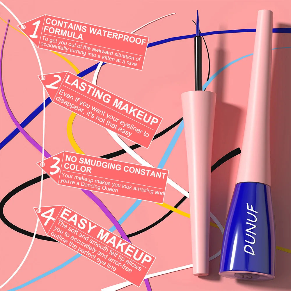 Blushimmer matte dark green waterproof liquid eyeliner pencil with ultra-thin tip for precise, long-lasting eye makeup application.