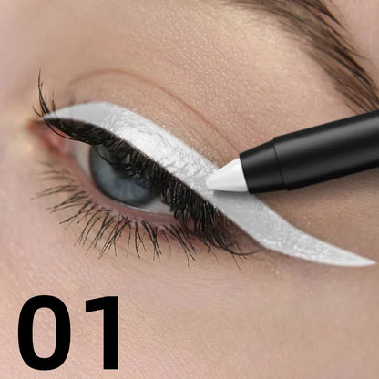 Colorful metallic eyeliner pen with high pigmentation, waterproof shimmer finish, ideal for punk, gothic, and smokey eye makeup looks.