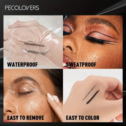 Black waterproof gel eyeliner pencil set by Blushimmer, featuring easy-wear, matte, quick-drying, non-smudge eye makeup.