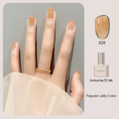 Blushimmer MAYCHAO 12ml jelly gel nail polish top coat in a sleek bottle, UV/LED gel for long-lasting semi-permanent manicure