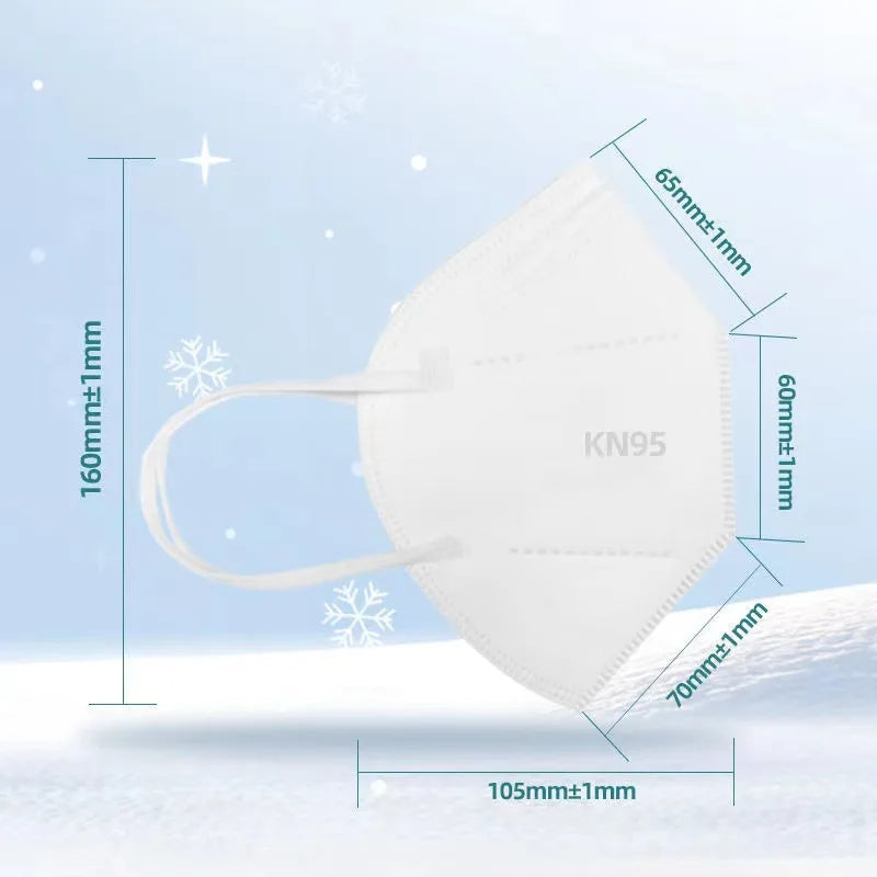 50/100pcs Black and White Masks Adult KN95 Masks Facial Travel Use Dustproof 5-Layer Breathable Design Adjustable Nose Bridge