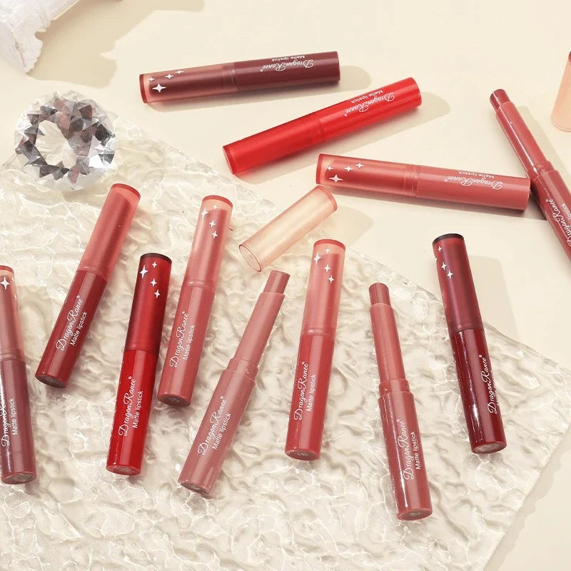Blushimmer velvet matte lipstick pen in rich, sexy color with waterproof, fade-resistant formula and easy-to-apply rotating lip gloss pen