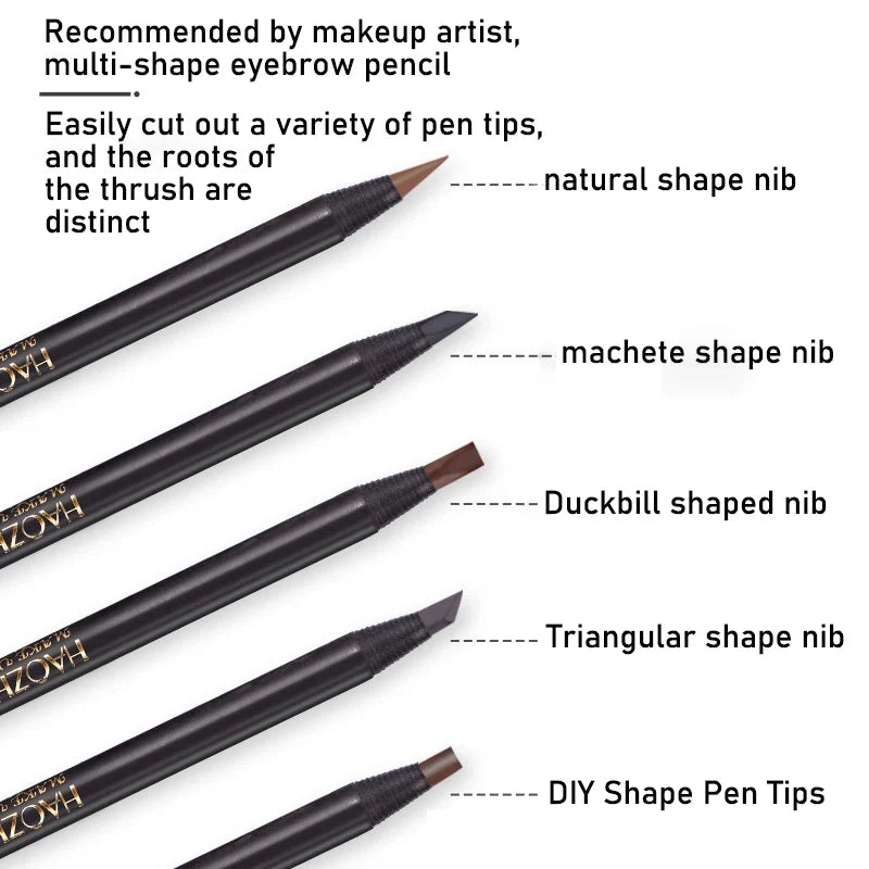Blushimmer waterproof eyebrow pencil with brush for microblading and permanent makeup, featuring a pull cord peel-off design.