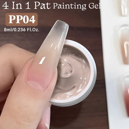 Blushimmer UR SUGAR 4-in-1 nude pink gel nail painting liner for gradient, cover edge, nail stamping, and nail art design.