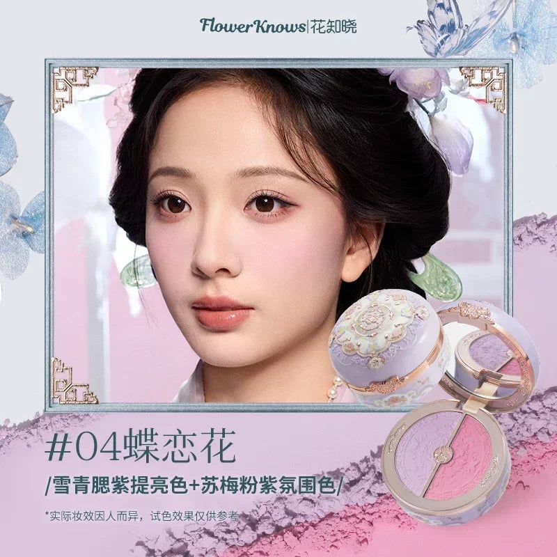Blushimmer Flower Knows Blusher Butterfly Cloud Collar Duo for dark skin, peach matte finish, blush box for cheeks.