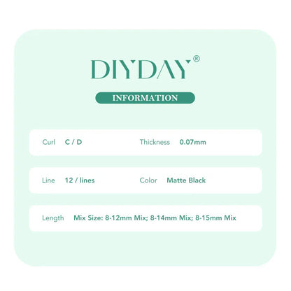 DIYDAY U-shaped 3D 4D 5D 6D Eyelash Extension New Style U Shape W Bloom Lashes Premade Fans Lightweight Fluffy Mink Faux Eyelash