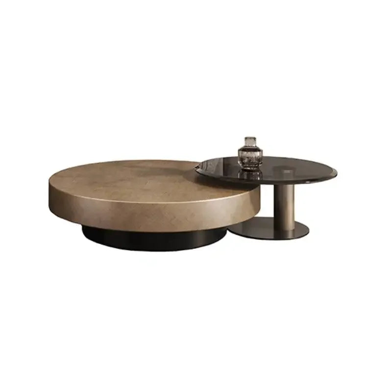 Designer Stainless Coffee Tables European Luxury Round Tea Table Living Room Furniture Italian Tempered Glass Furniture Home
