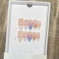Set of 10 French almond press-on nails with floral design by Blushimmer, wearable fake nail tips for easy manicures.