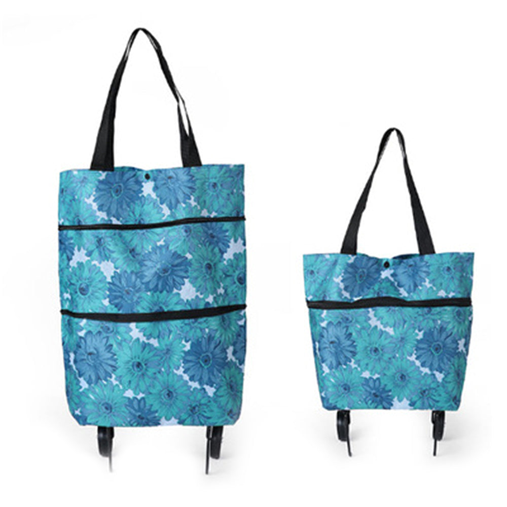 1Pcs/lot Big Capacity Grocery Folding Cart with Wheels and Removable Bag Anti-Slip Grips for Grocery