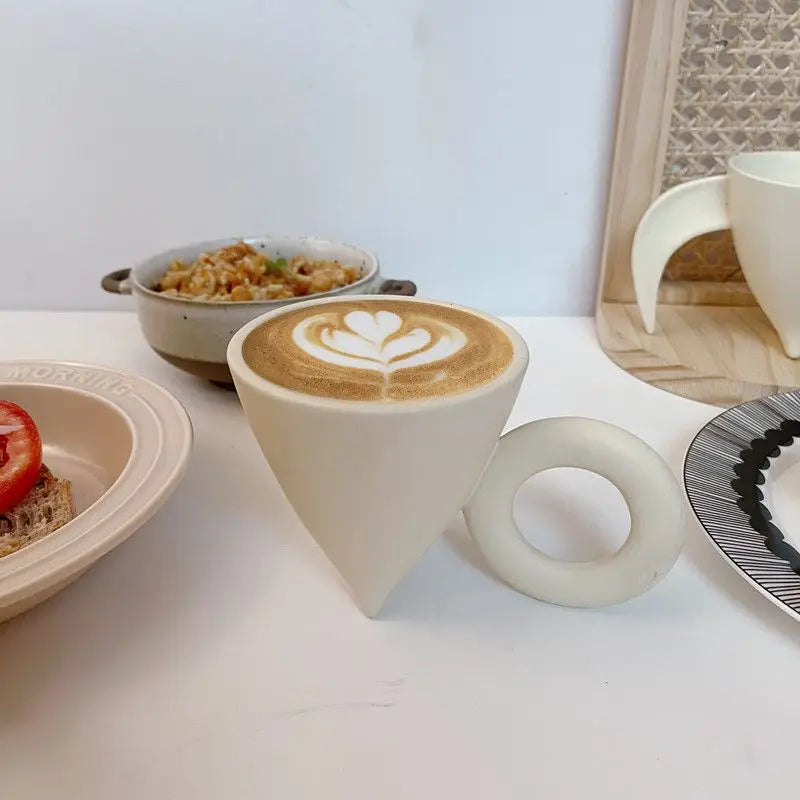 Simple Ceramic Coffee Cup Delicate Latte Art Coffee Mug English Afternoon Tea Tea Set Breakfast Milk Oatmeal Mug Birthday Gift