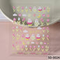 Cute panda nail stickers by Blushimmer featuring cartoon rabbit, flower, and animal designs for fun Y2K manicure decor.