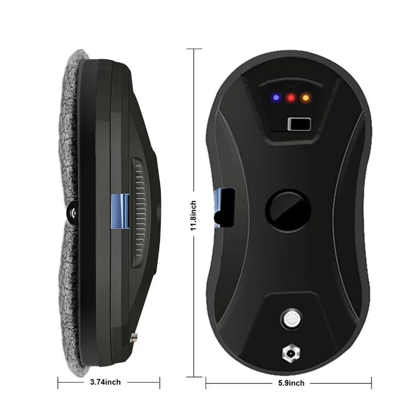 Smart Window Cleaning Robot Auto-Path Planning with 5600Pa Suction High-Rise Glass Remote-Controlled Single Spray Safety Rope