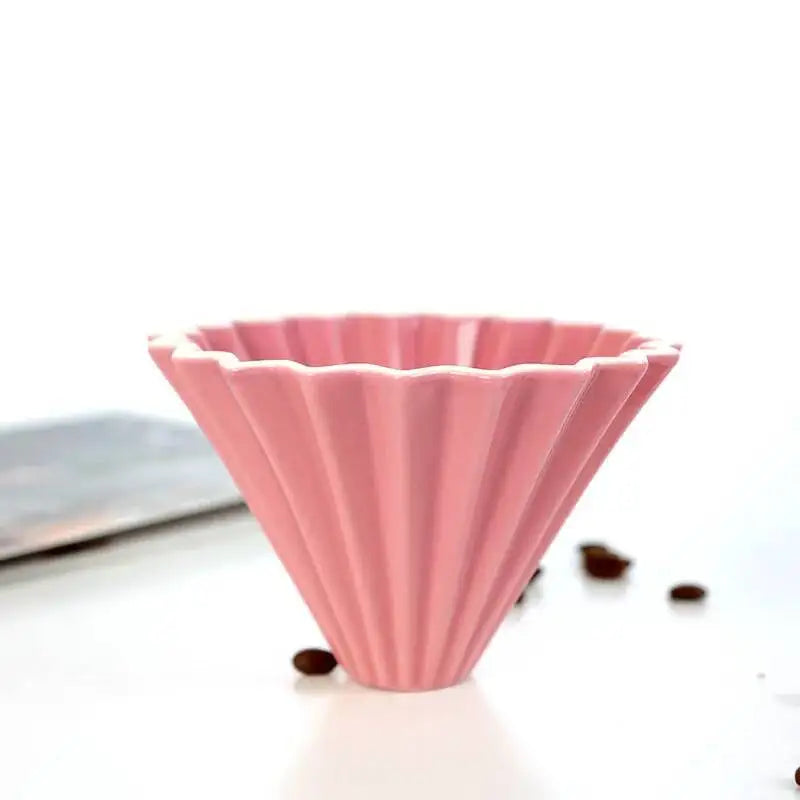 Ceramic Hand Brewing Coffee Dripper Pour Over Coffee Maker Handmade Origami Coffee Filter Cup Flower Shape Funnel Drip Cafe Cup