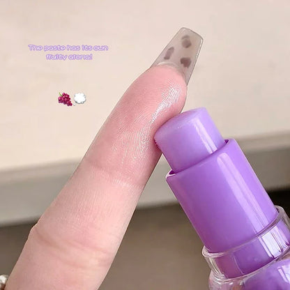 Blushimmer Gege Bear fruit-flavored lip balm keychain with cute pendant, moisturizing, long-lasting lipstick, and lip line reducer.