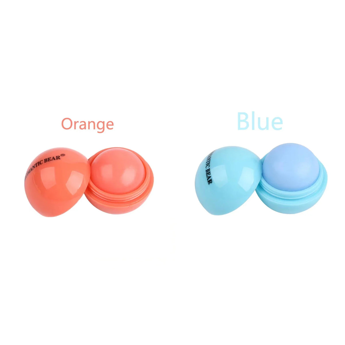 Blushimmer cute ball-shaped lip balm in pastel pink with a non-stick cup, showing its hydrating and soothing lip plumper design.