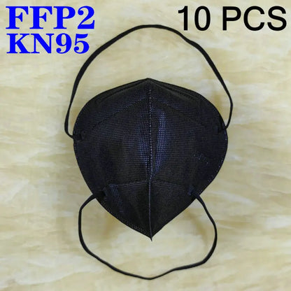 FFP2 KN95 Mask headband Mascarillas CE Black White 5 Layers Face Mask KN95 Filter Respirator mouth Mask Adults filter