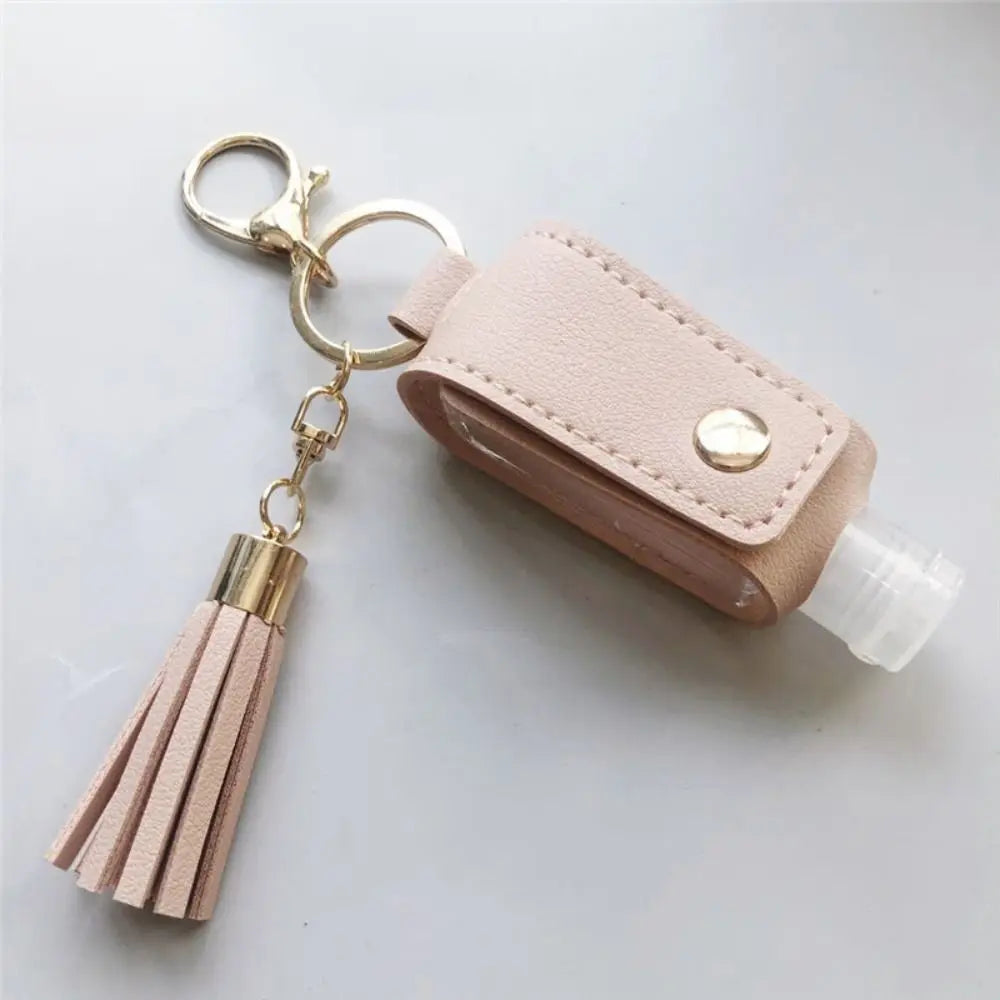 Universal Leakproof Hand Sanitizer Bottle Portable Keychain Hand Sanitizer Holder Leather Empty Travel Bottle