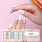 Blushimmer 20 Tips Gradient French semi-cured gel nail stickers with full cover nail gel polish wraps for manicure, UV lamp needed.