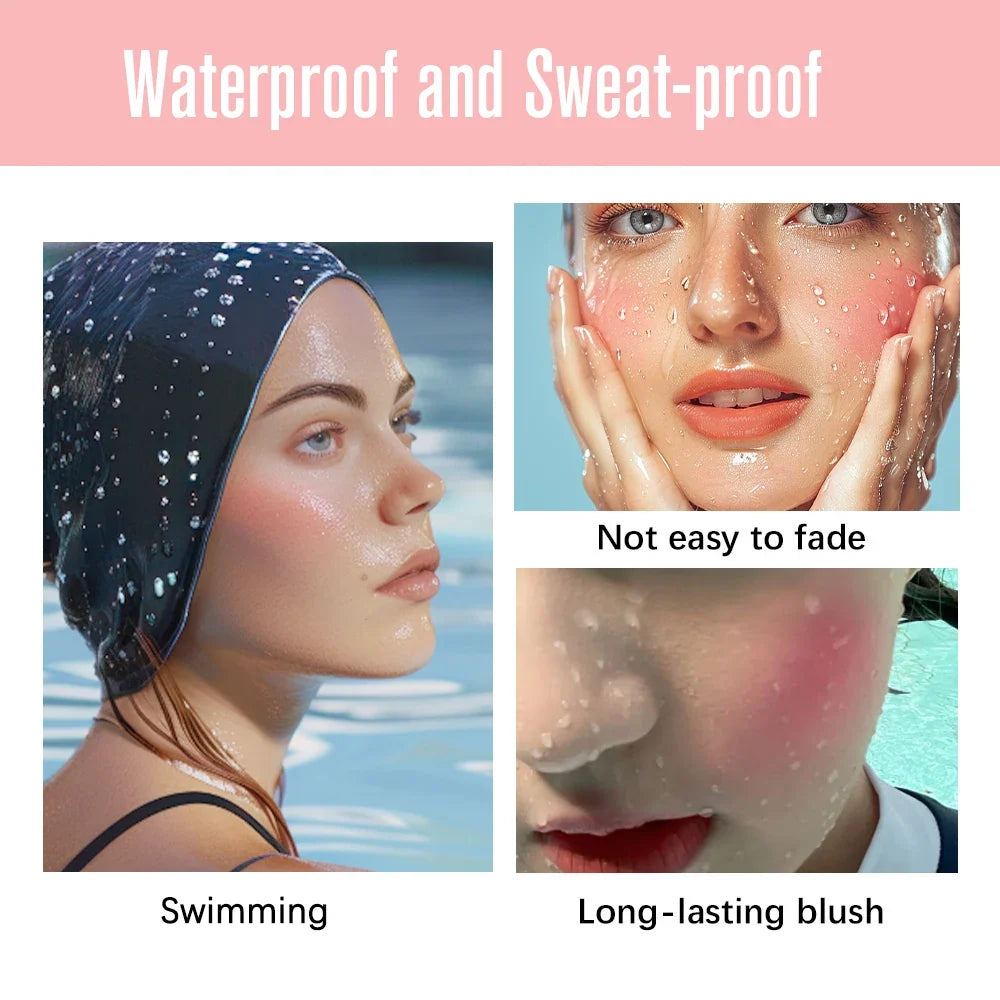 Single Color Butter Blush Matte Natural Cheek Tint Waterproof Face Contouring Cosmetics Blush Powder Face Soft Female Makeup