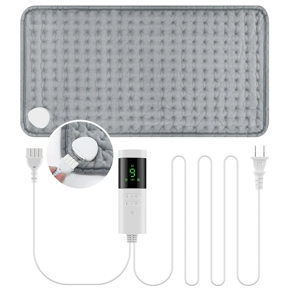 30*60cm Electric Heating Pads for Back Neck Shoulder Home Office Washable Winter Warm Blanket 4 Timer 9 Temperature Control