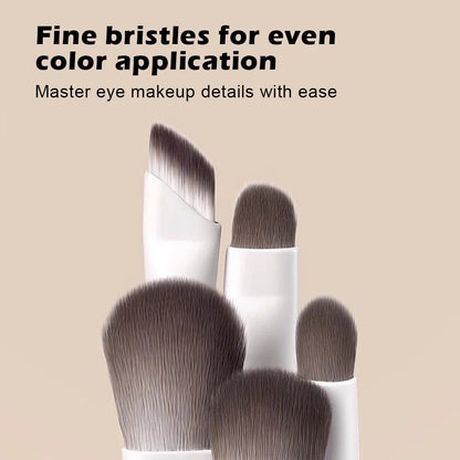 Blushimmer eye makeup brush set for beginners, includes professional cosmetic brushes for under-eye, crease, and eyebrow detailing.