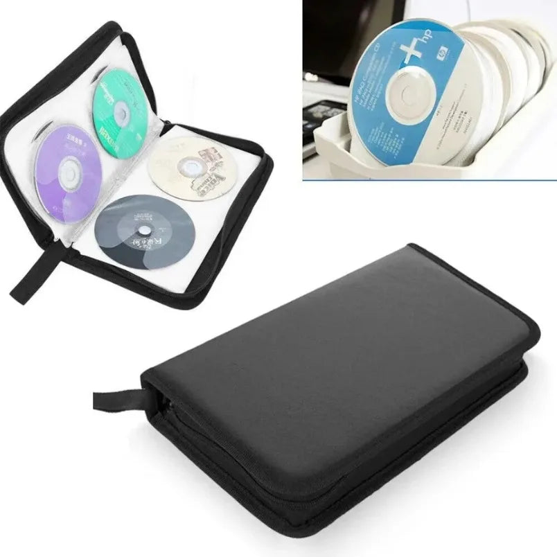 80 Discs DVD CD Storage Wallet Double-Sided Zipper Case Multi-Purpose Media Binder Album for Blu-ray Game Discs