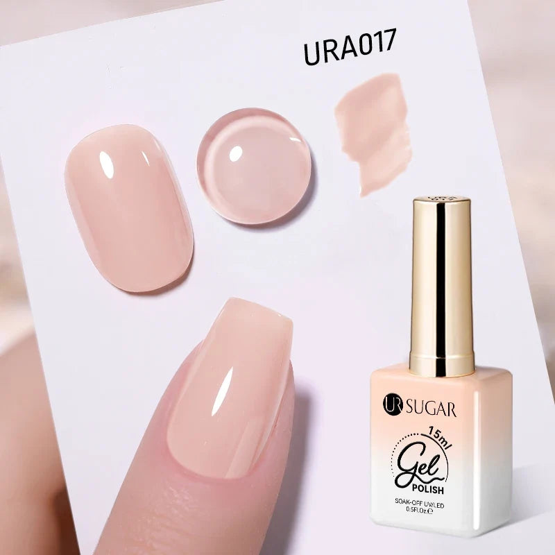 Blushimmer UR Sugar 15ml translucent white jelly gel polish for semi-permanent UV nail art and soak-off gel varnish.