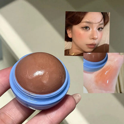 Blushimmer Herorange Peach Ball Cloud Velvet Blush with fine powder texture, dewy finish, natural 3D effect, suitable for autumn and winter