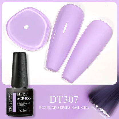 Blushimmer Meet Across 5ml pink dried flower gel nail polish with natural flower design, UV and LED soak-off nail art varnish