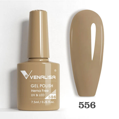 Blushimmer Venalisa HEMA TPO free glitter nail gel polish in pink nude with full coverage for UV and LED French manicure.