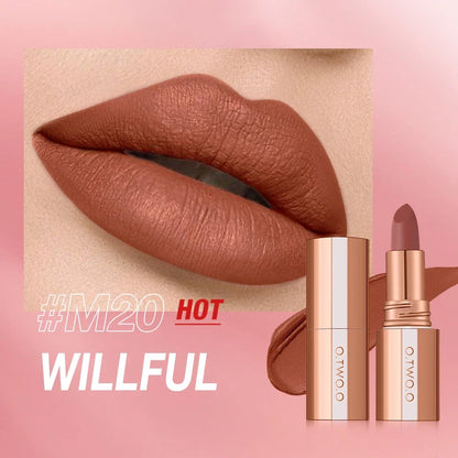 Blushimmer O.TWO.O Matte Lipstick Lip Tint in a sleek tube, showcasing a highly pigmented, long-lasting, waterproof velvet lipstick.