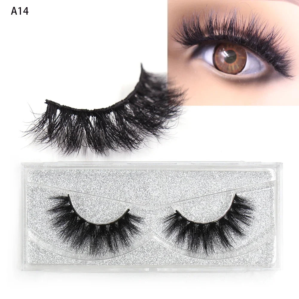 Blushimmer LEHUAMAO 5D Mink Eyelashes with wispy, cross design, fluffy natural look, handmade false lashes for makeup extension.