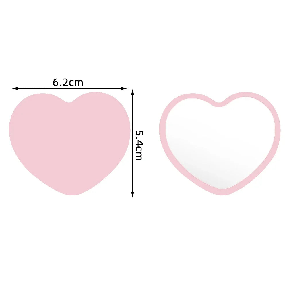Small portable heart-shaped mirror by Blushimmer, custom logo wedding gift, bridesmaid keepsake, salon or small business accessory