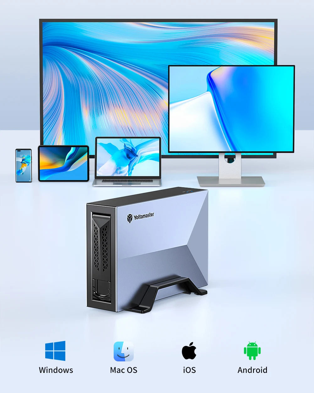 【Local Warehouse!】Yottamaster External Case 2.5”3.5'' Hard Drive Network Storage SATA SSD Enclosure Auto Backup Server Cloud